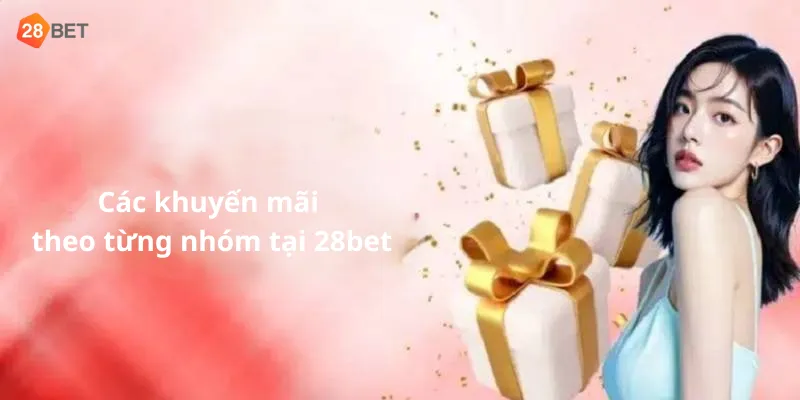 Các khuyến mãi theo từng nhóm tại 28bet